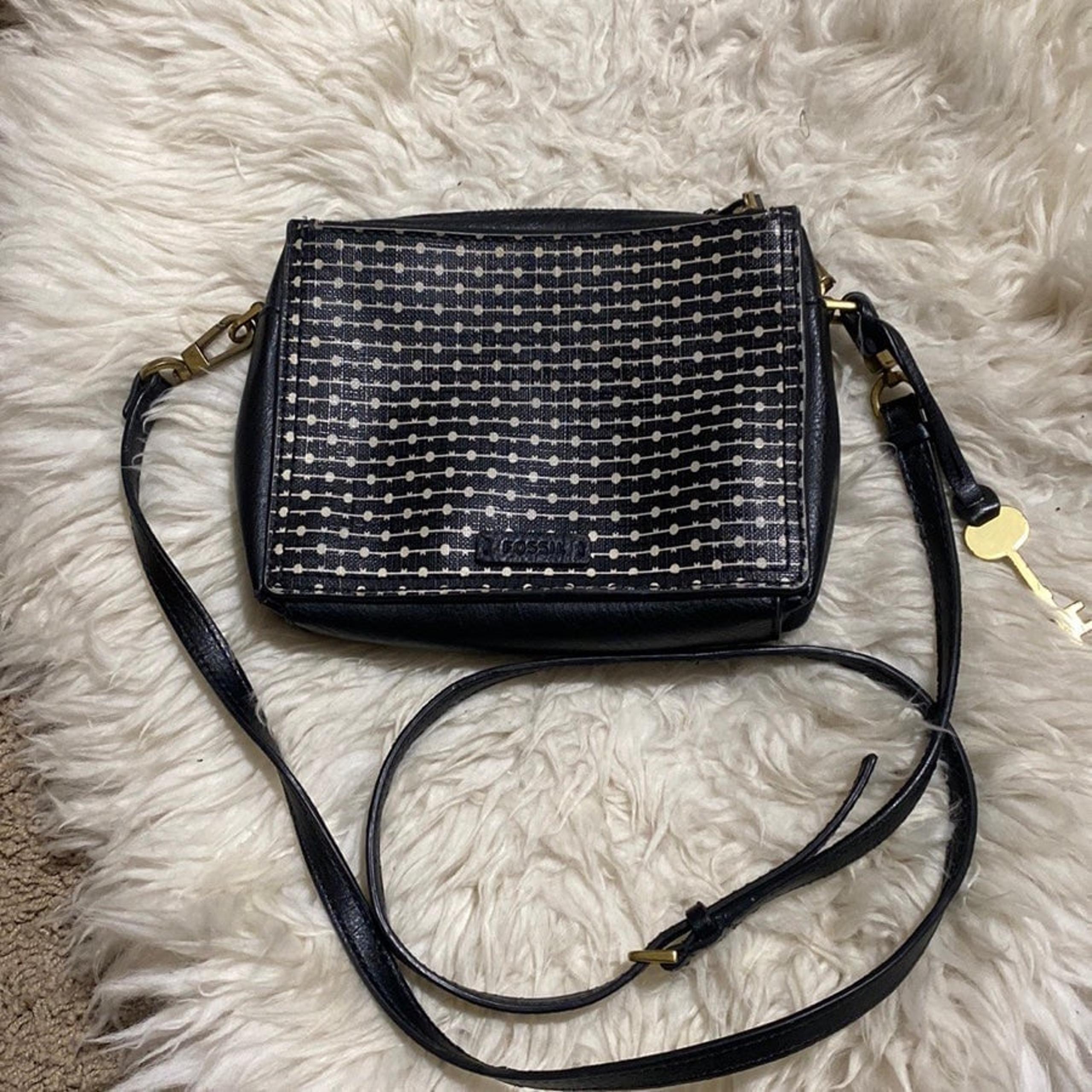 Fossil Campbell Crossbody in Black Stripe