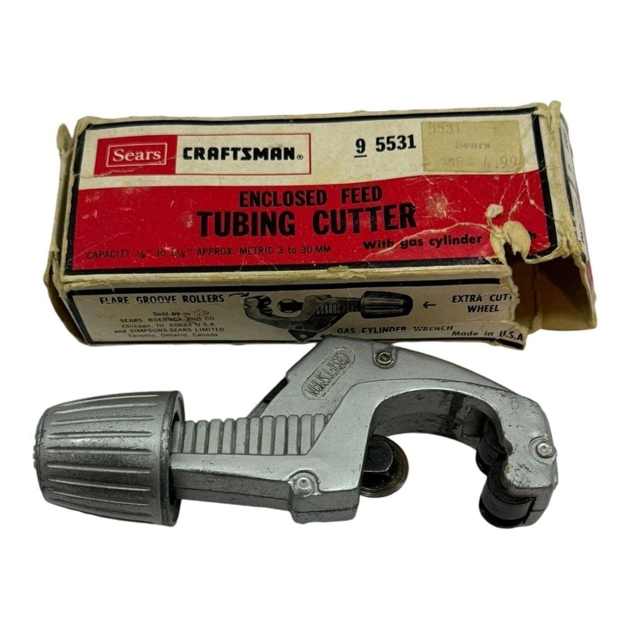 Vintage Sears Craftsman Tubing Pipe Cutter #9-5531 W/Original Box!