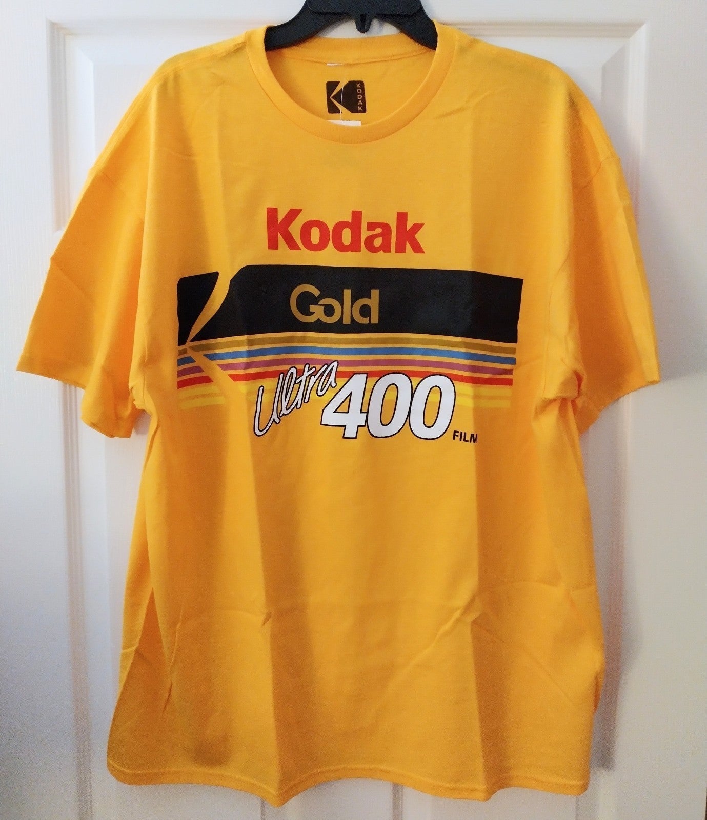 ★KODAK★ Cinekodak Garment Dying Short Sleeve T-shirt YELLO Kodak Men's GoT-Shirt Size S Yellow Logo Print Short Sleeves