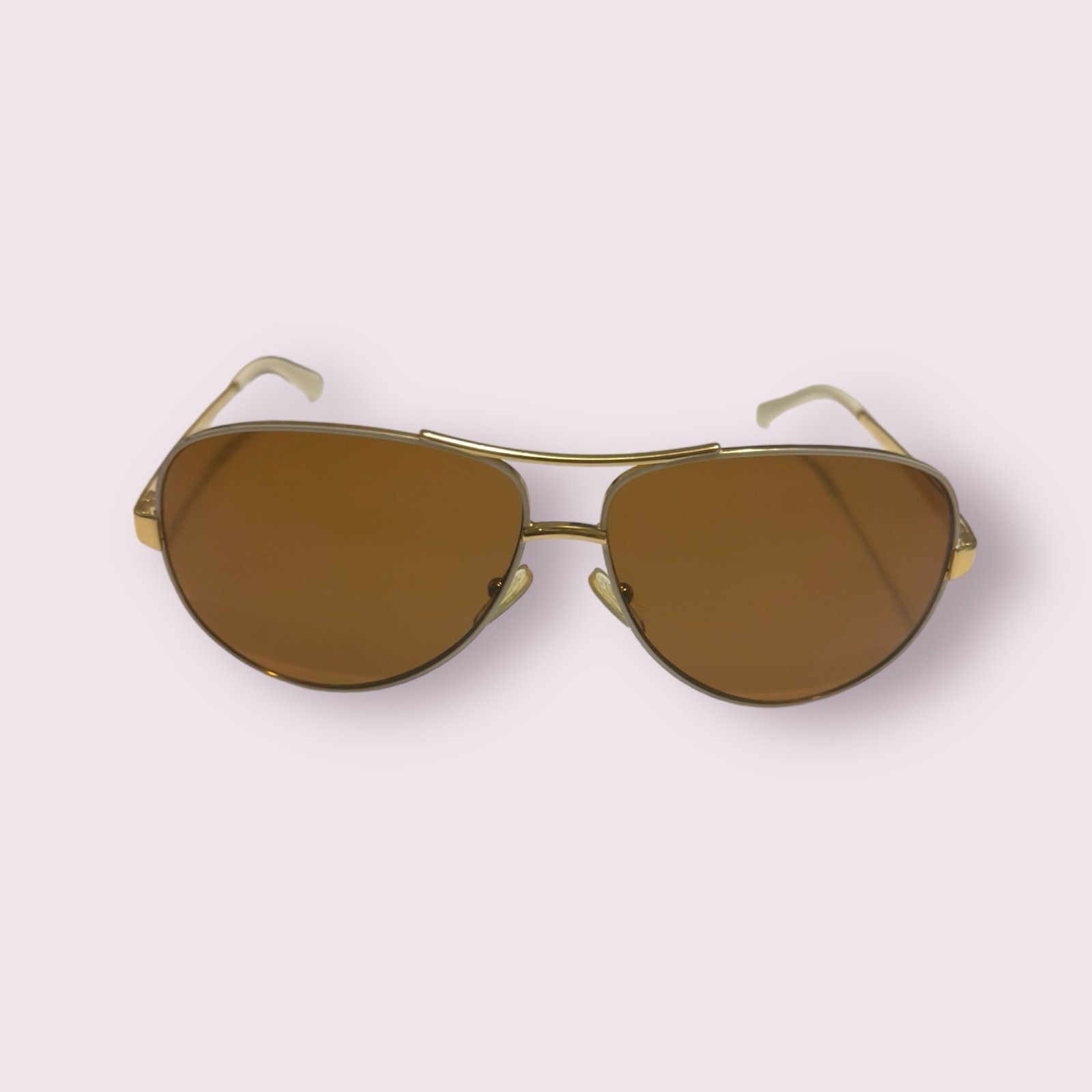 Tory Burch TY6035 White/Gold Aviator Sunglasses
