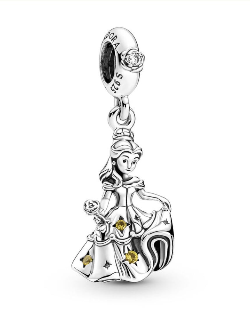 Pandora Princess Belle Dancing Beauty & The Beast Disney Charm W/Pouch #47