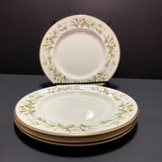 VTG ROYAL DOULTON SALAD PLATES CLAIRMONT ENGLISH TRANSLUCENT CHINA LOT OF 4