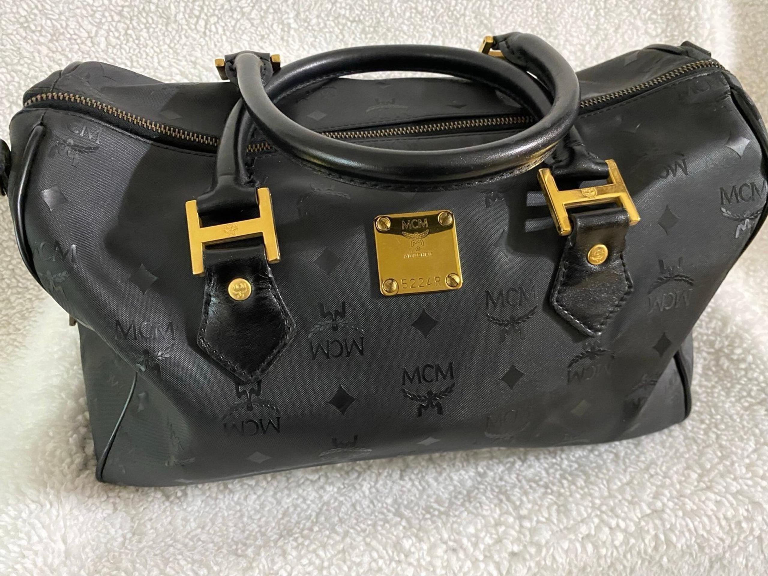 EUC Authentic MCM Black Boston Satchel