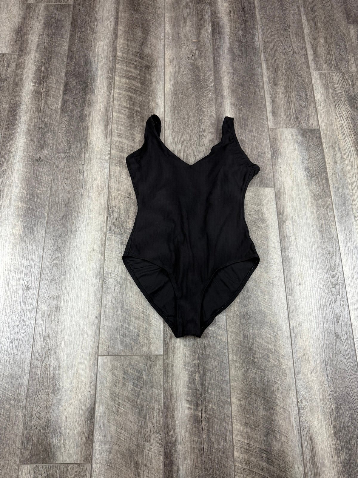Andie Black Ribbed One Piece