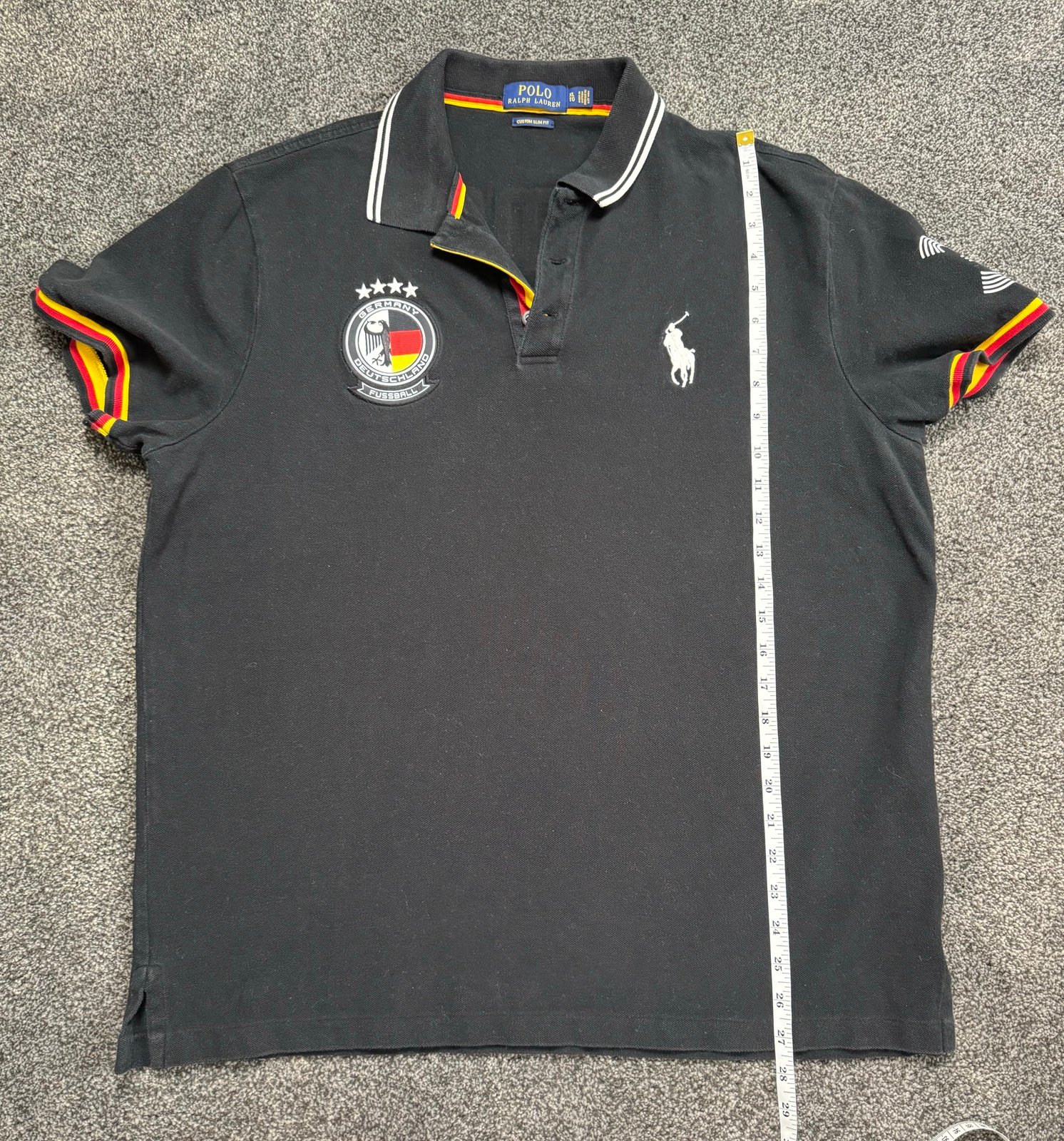 Polo Ralph Lauren Germany #3 Fussball Custom Slim Fit Polo Shirt Size XL