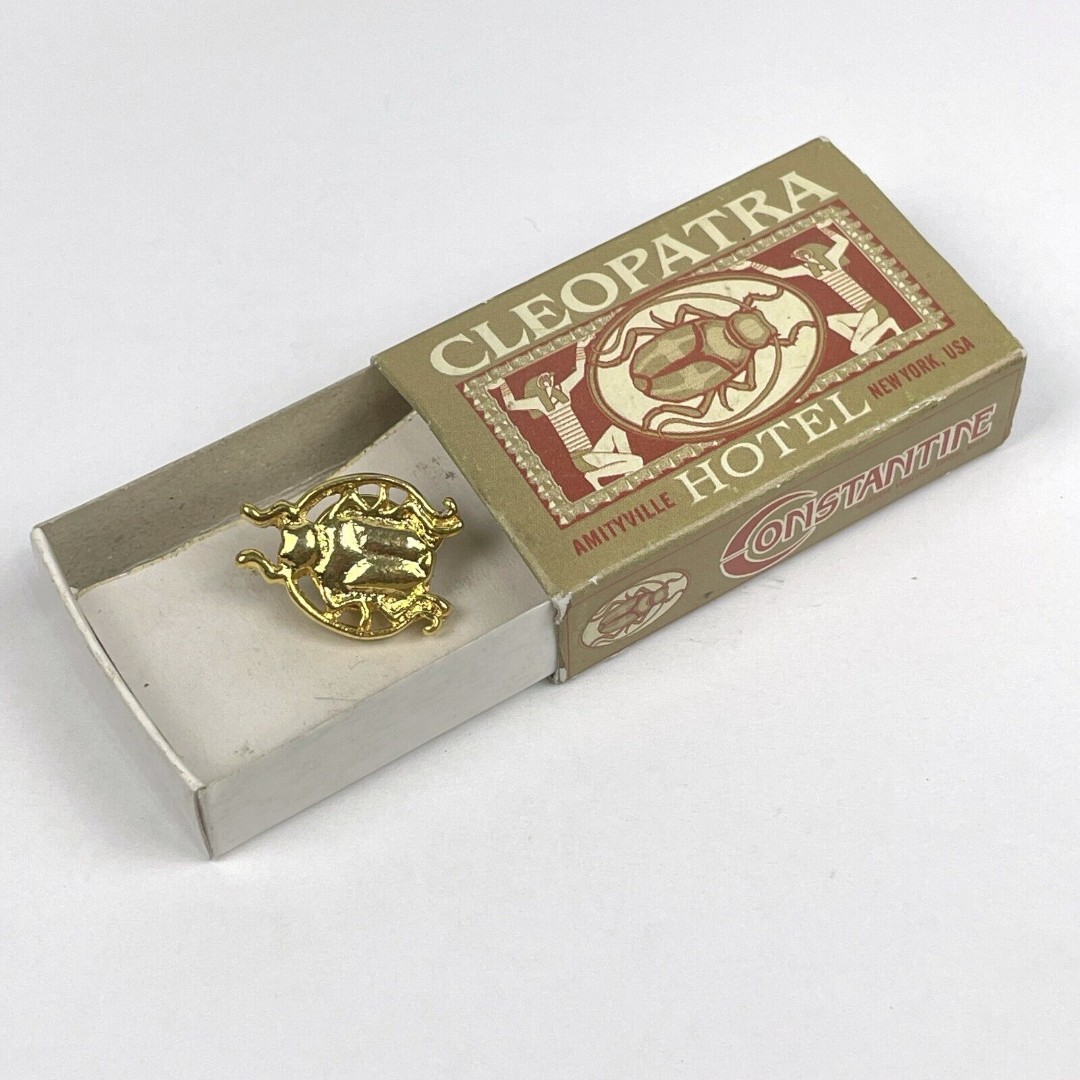 CONSTANTINE Movie Cleopatra Hotel Matchbox w/ Golden SCARAB Beetle Pin PROP