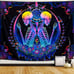 Blacklight Tapestry UV Reactive Skelton Wall Tapestry