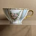 H & C Limoge France Teacup Tea Cup Floral w/ Gold Accents 8oz