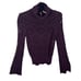 Free People Deep Wine Plum Purple Long Bell Sleeve Open Knit Stretchy Sweater S