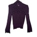 Free People Deep Wine Plum Purple Long Bell Sleeve Open Knit Stretchy Sweater S
