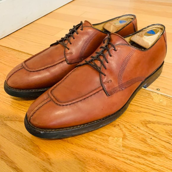Allen Edmonds Dellwood Brown Leather Split Toe Oxfords Lace Up Men's Shoes 11