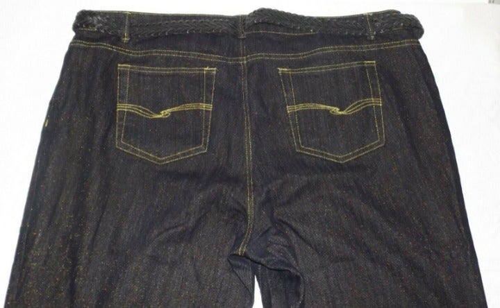 Mwak Jeans Flared Leg Denim Womens Plus 24W Black