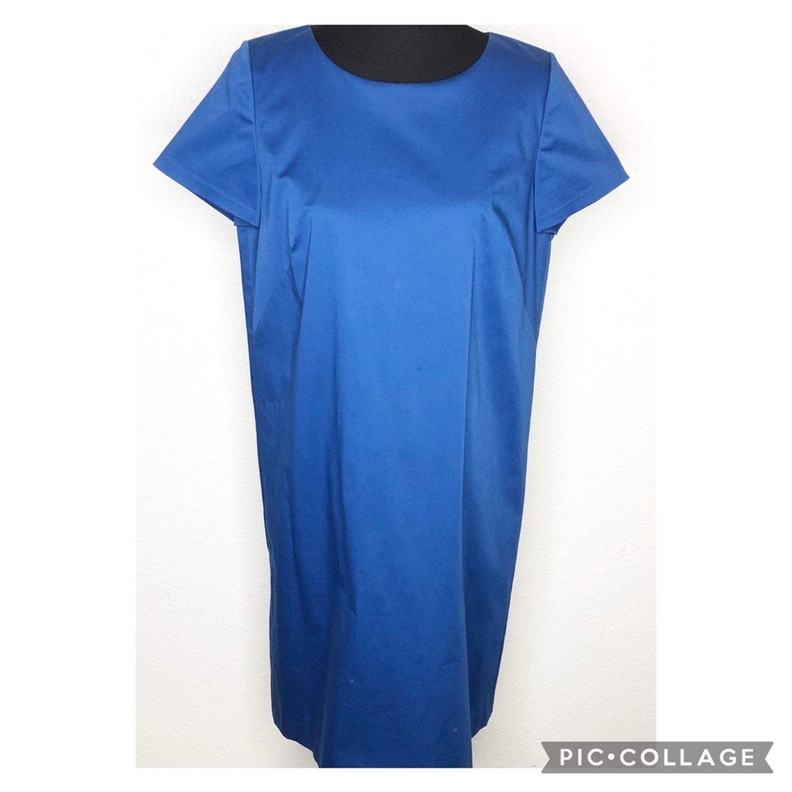 Lafayette 148 New York bright blue cap sleeve sheath dress size 12