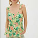 Anthropologie Farm Rio Ruffled Floral Tank Top Yellow Motif NWT Small Boho Beach