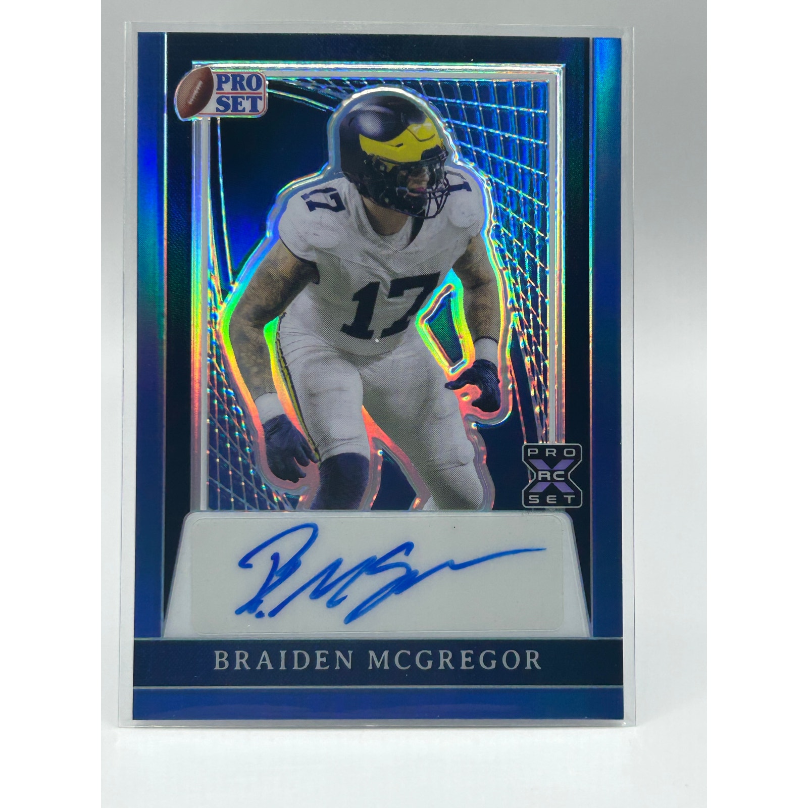 2024 Leaf Pro Set Metal Braiden McGregor Rookie Prismatic Blue Auto 4/20 NY Jets