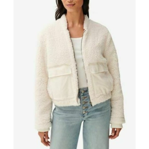 Lucky Brand Utility Teddy Jacket Stone XS