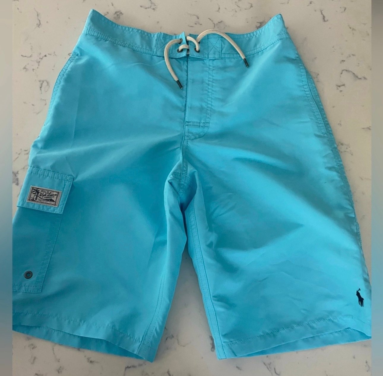 ⭐️Polo Ralph Lauren boy’s turquoise blue swim shorts size L (age 14-16) NWT
