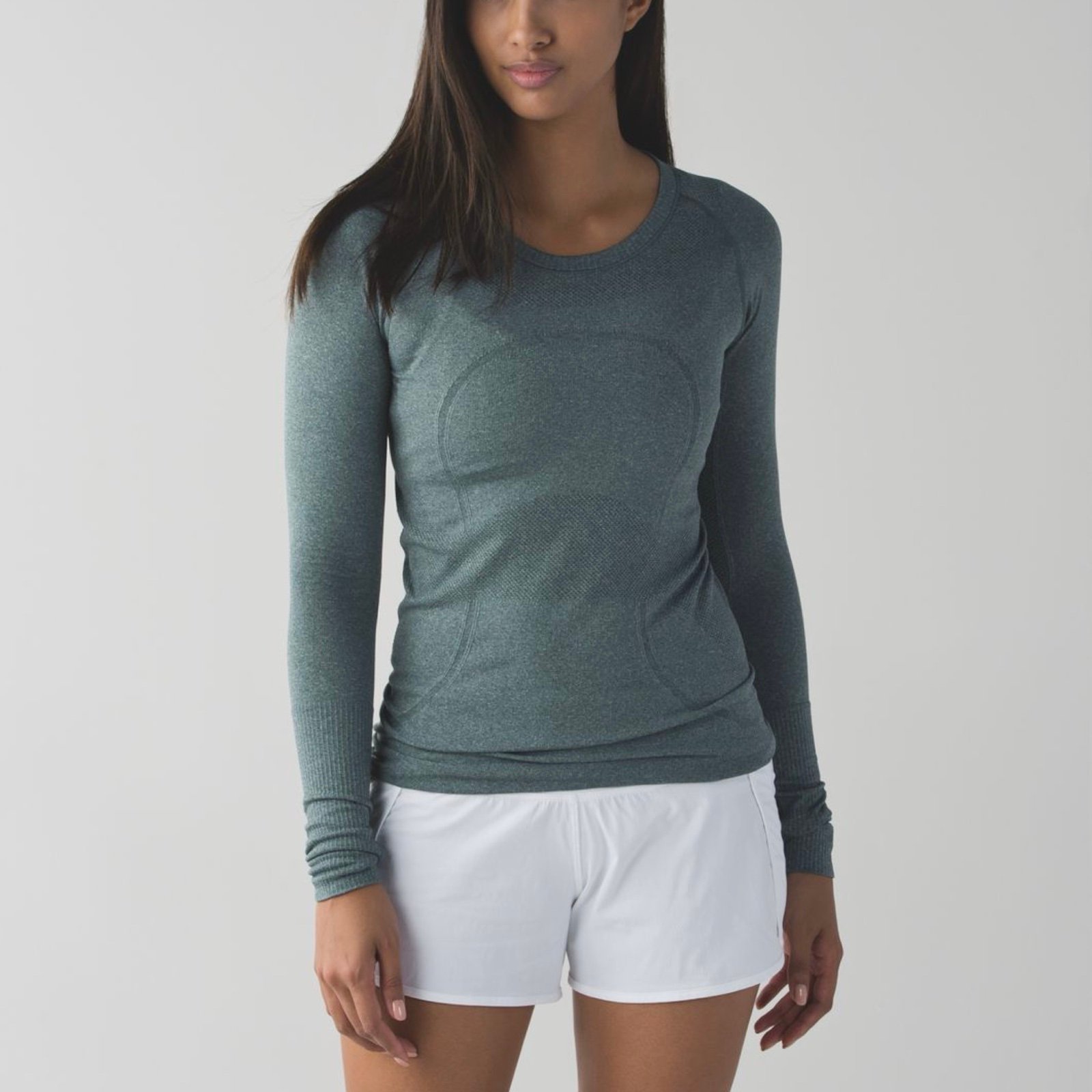 RARE Lululemon Swiftly Tech Long Sleeve Crew Sz 10 In Heathered Dark Fuel