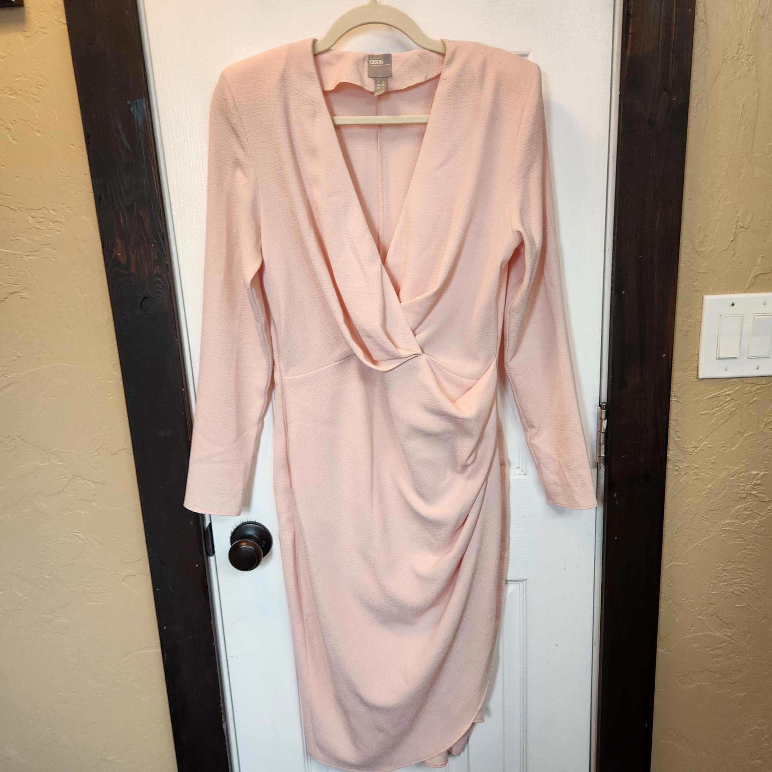 ASOS Women's Light Pink Draped Dress - Size US 6