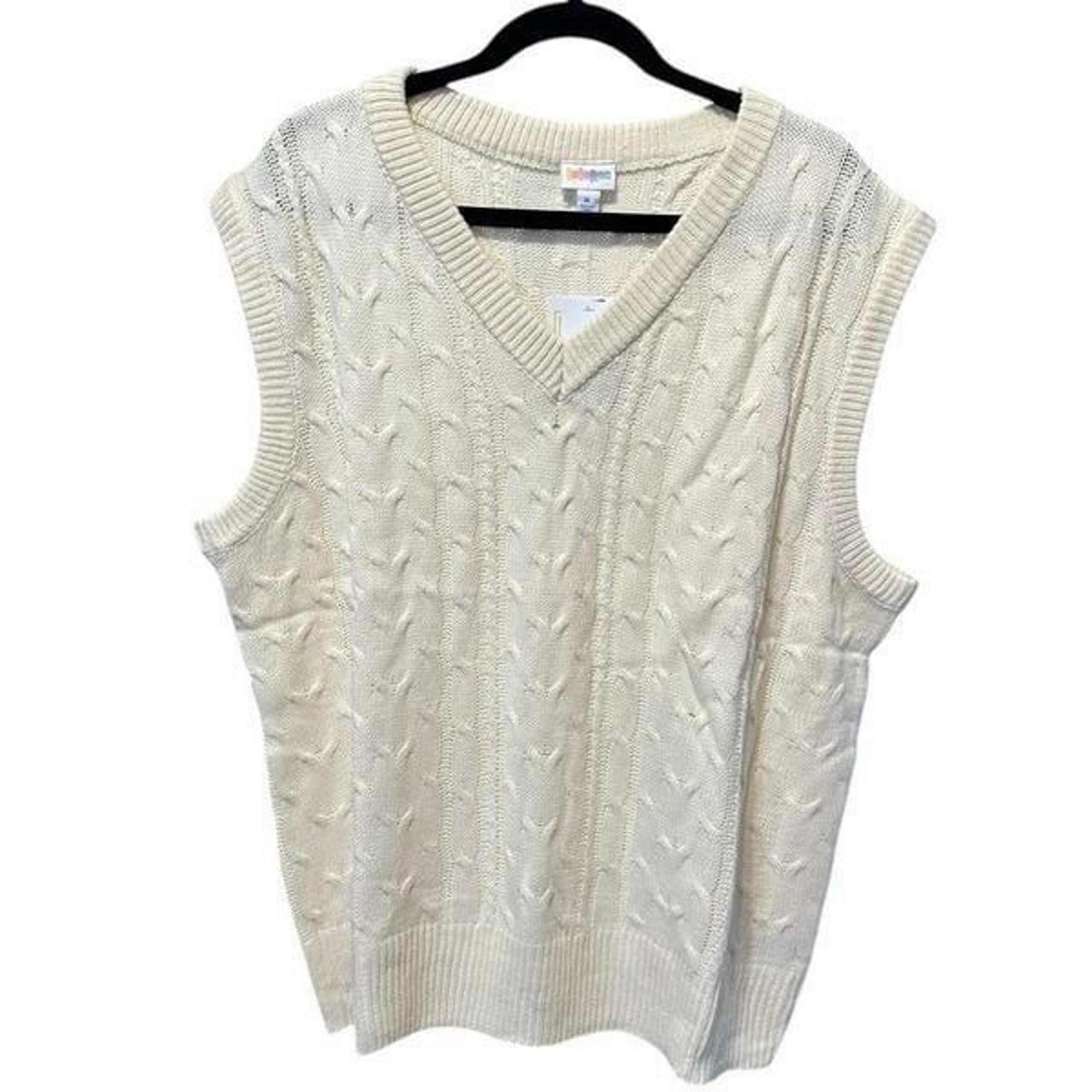 NWT LulaRoe Women’s Nadia” Cream Cable Knit V Neck Sweater Vest - Size XL