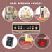 Kids Play Kitchen Set with Lights & Sounds, 65pcs, Cooking Stove, Sink, Steam, P
