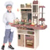 Kids Play Kitchen Set with Lights & Sounds, 65pcs, Cooking Stove, Sink, Steam, P