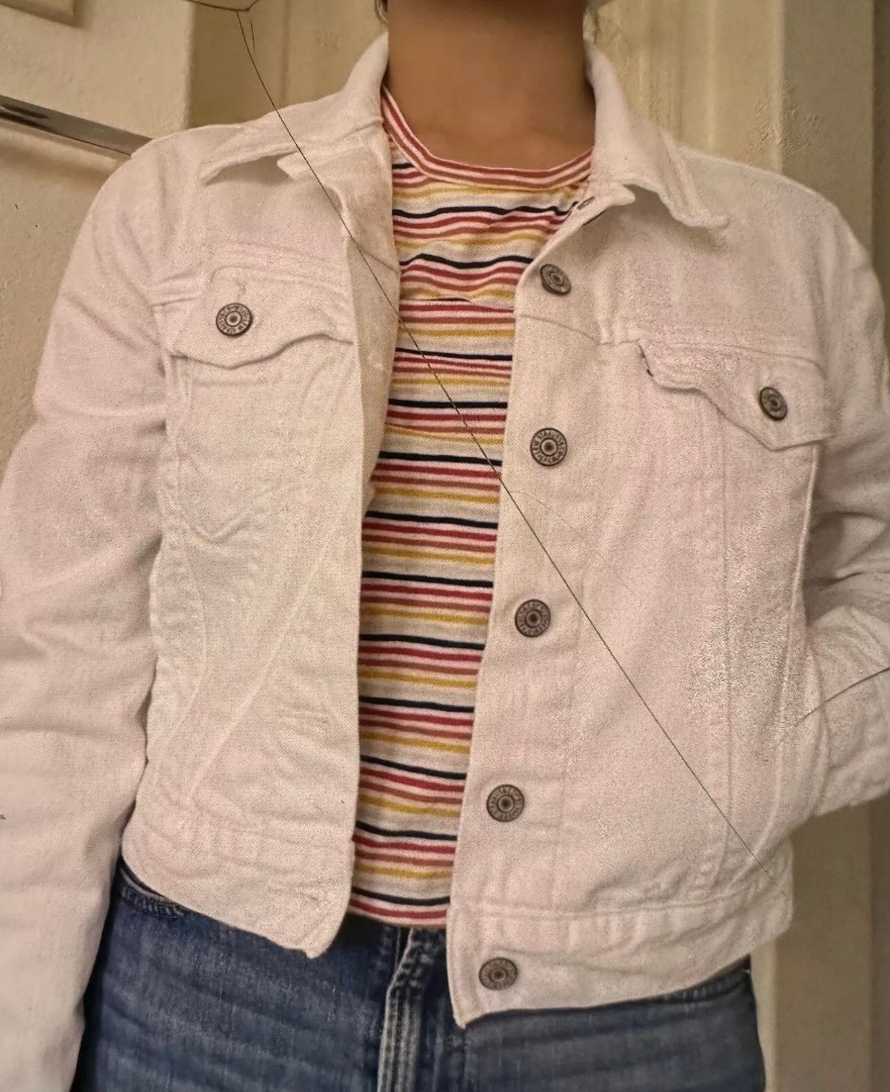 Vineyard Vines Women's White Denim Jacket Pockets Size XS