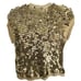 DESING HISTORY Shrug Gold Sequins Cropped Crochet Vest Size S
