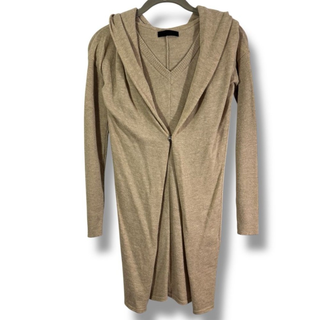 Daniele Fiesoli Flair Alpaca Wool Blend Tan Sweater Dress