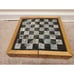 Vintage Chess/Checkers Board Black/White Artistic Wooden Foldable