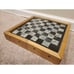 Vintage Chess/Checkers Board Black/White Artistic Wooden Foldable