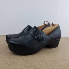 Dansko Tamara Black Leather Clogs Women EUR 41