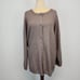 Made With Love Womens XL Snap Front Cardigan Sweater Taupe Round Neck Soft Boxy