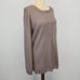 Made With Love Womens XL Snap Front Cardigan Sweater Taupe Round Neck Soft Boxy