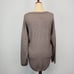 Made With Love Womens XL Snap Front Cardigan Sweater Taupe Round Neck Soft Boxy