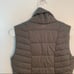 CALIA Asymmetric High Collar Quilted Vest Gray