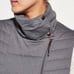 CALIA Asymmetric High Collar Quilted Vest Gray