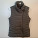 CALIA Asymmetric High Collar Quilted Vest Gray