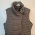 CALIA Asymmetric High Collar Quilted Vest Gray