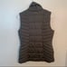 CALIA Asymmetric High Collar Quilted Vest Gray