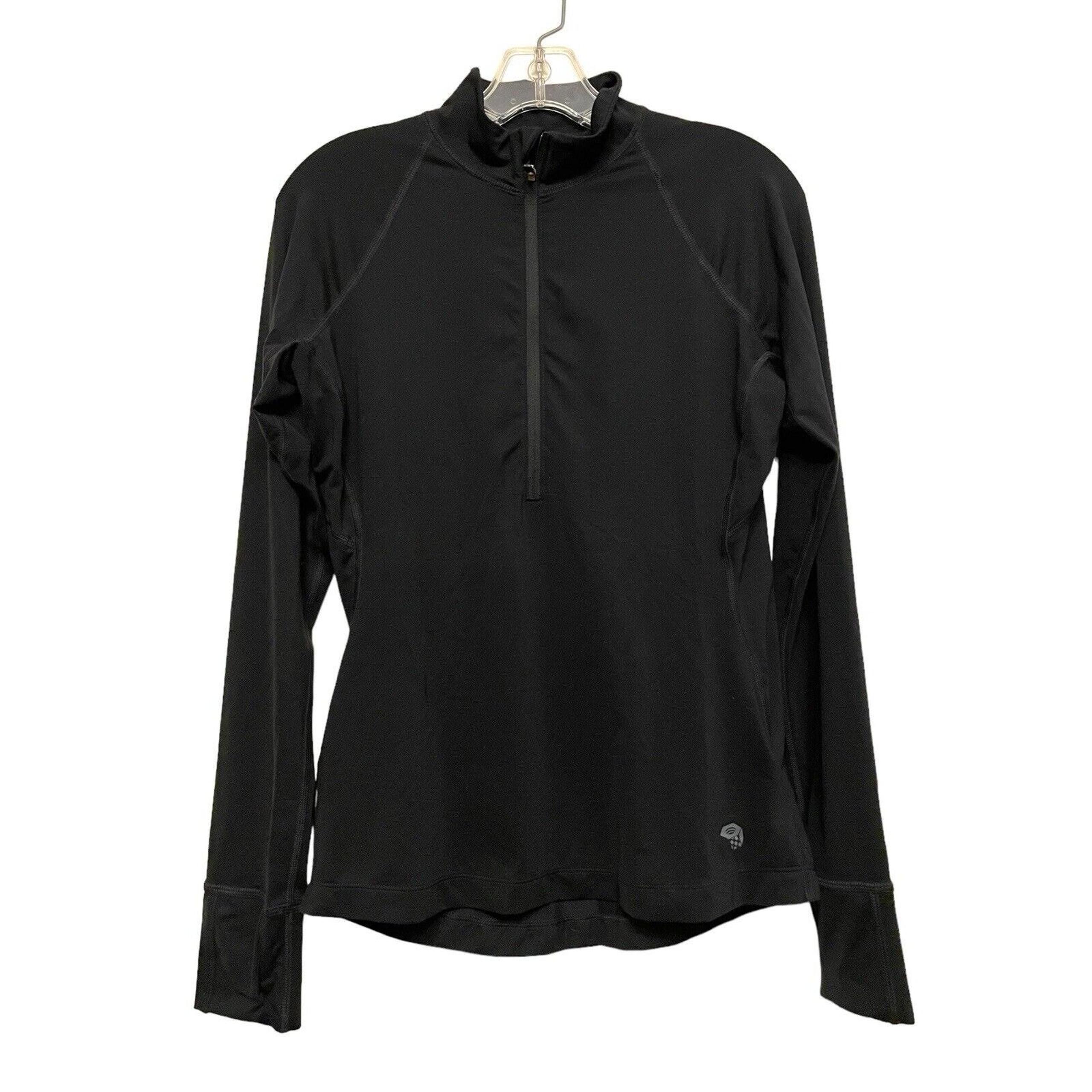 Mountain Hardwear 1/4 Zip Pullover Long Sleeve Top Women Size Small Black Shirt