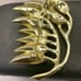 Vintage Gold Tone Leaf Brooch with Rhinestones and Intricate Branch Detailing
