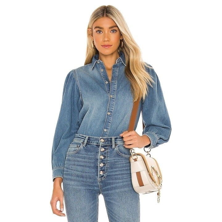 Boyish Womans The Porter Top Puff Sleeves in Notorious Size Small