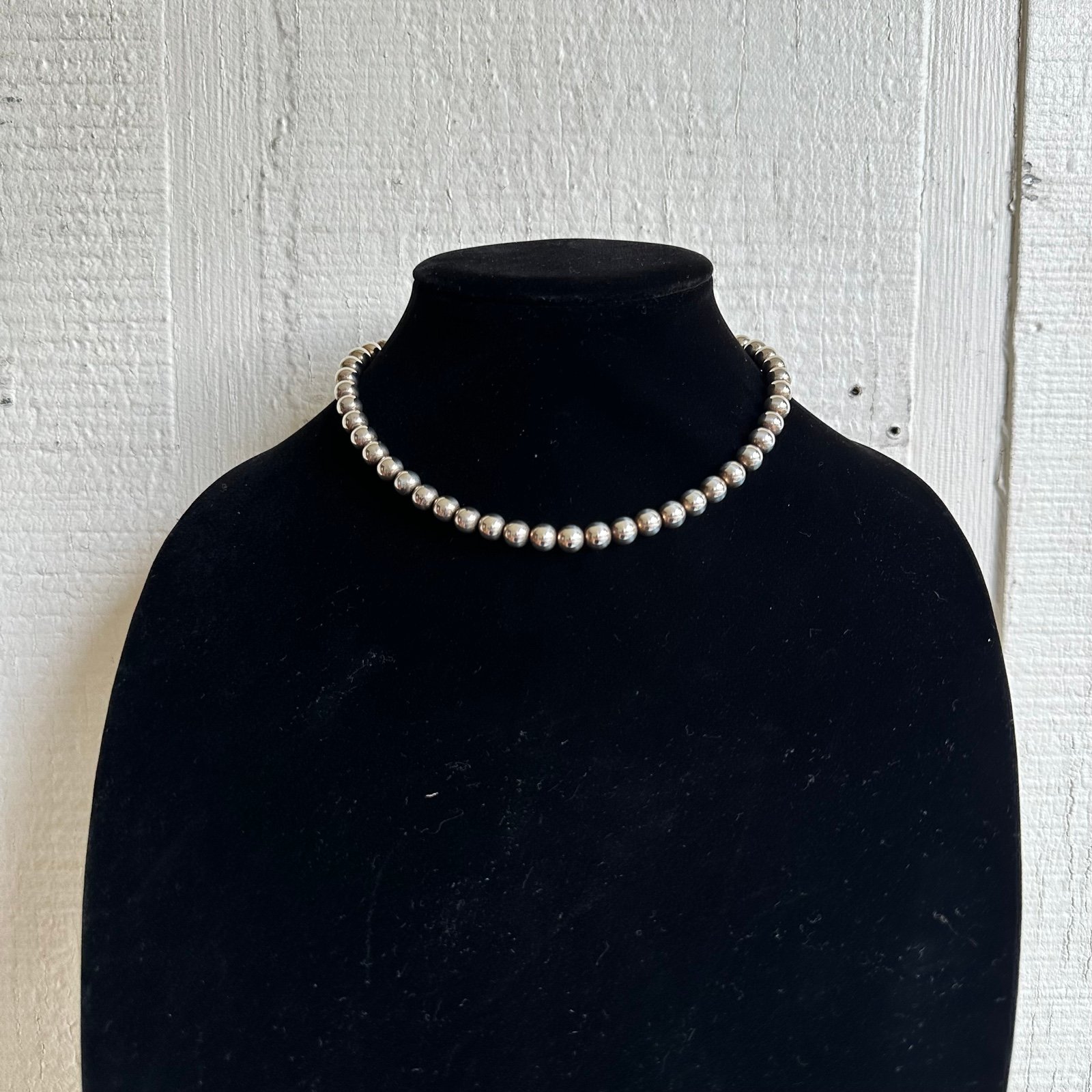 Vintage Sterling Silver Beaded Necklace