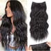 24 inch human hair blend black invisible wire hair extensions
