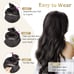 24 inch human hair blend black invisible wire hair extensions