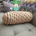 Armknitted Special Throw Pillow in begie color