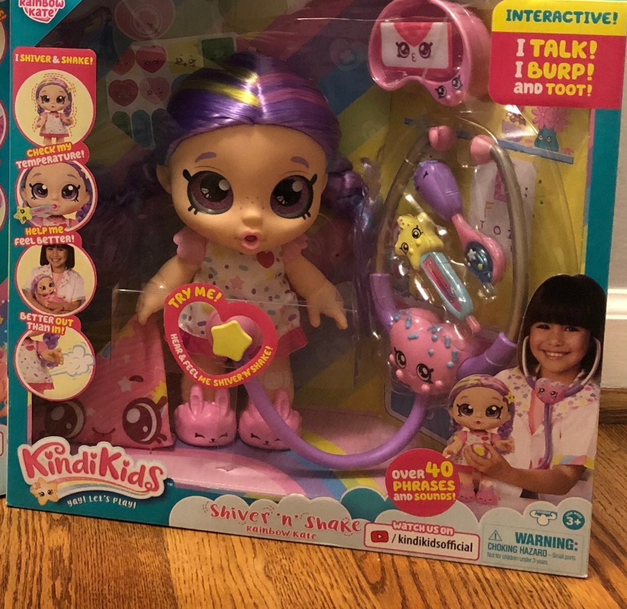 New Kindi Kids doctor bag fun times dolls set shiver n shake rainbow Kate