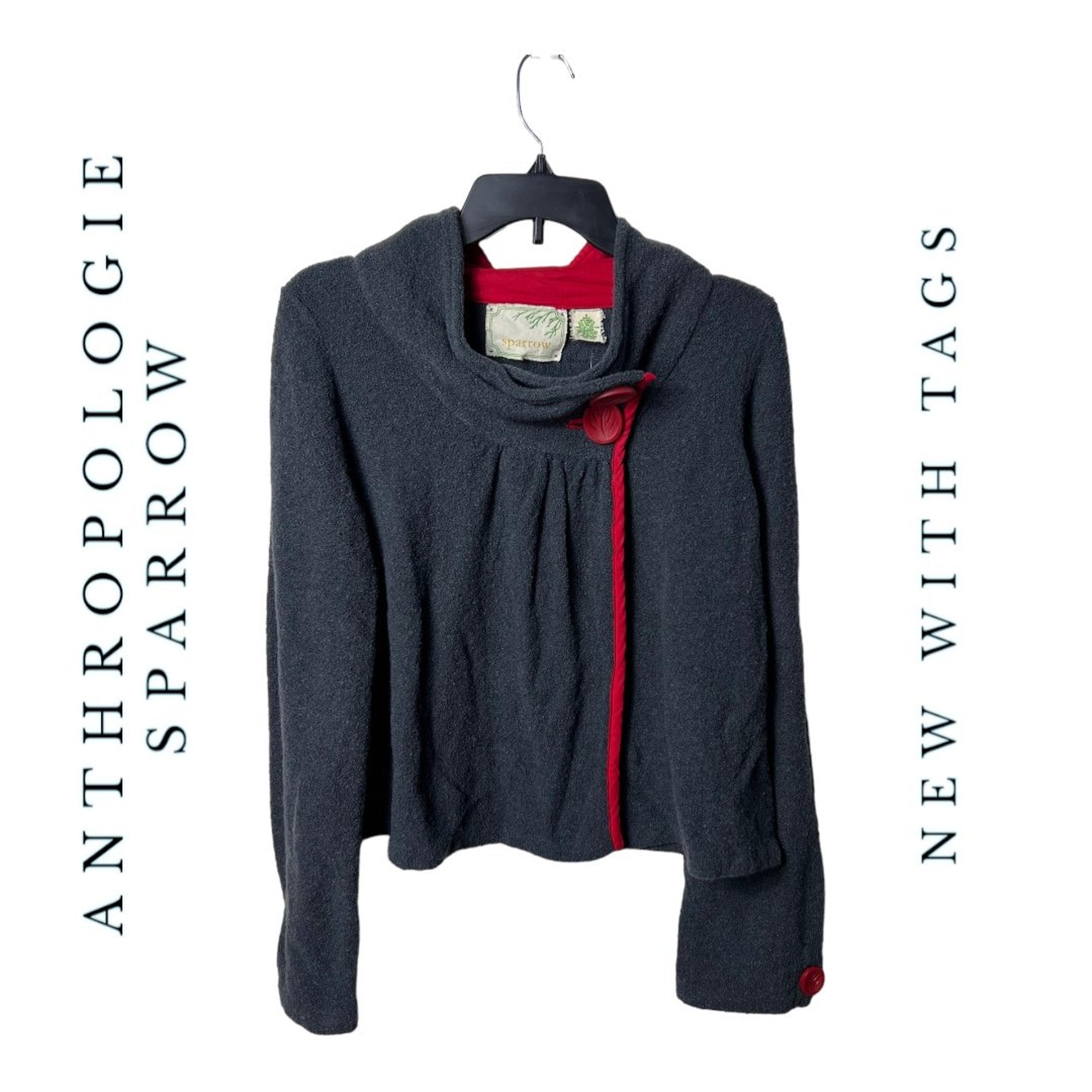 NWT ANTHROPOLOGIE SPARROW LONG SLEEVE WOOL COAT SIZE MEDIUM DARK GRAY IN COLOR
