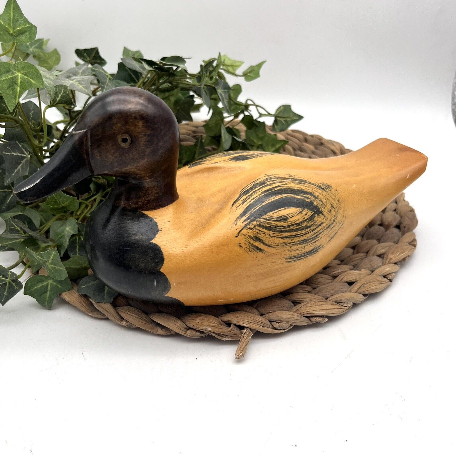 Vintage Canvasback Duck Wooden Hand Painted Carved Decoy